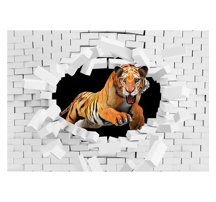 Store enrouleur blanc tigre 3d - TenStickers