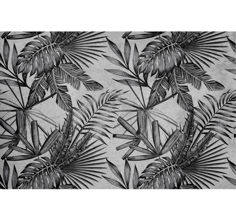Store enrouleur gris motifs plantes en béton - TenStickers