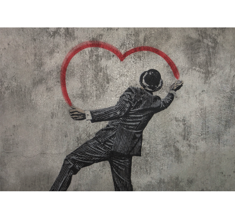 Store enrouleur gris graffiti cœur banksy - TenStickers