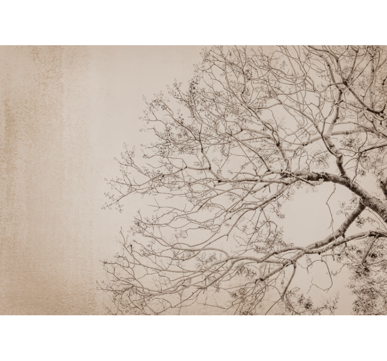 Store enrouleur beige style floral japandi - TenStickers