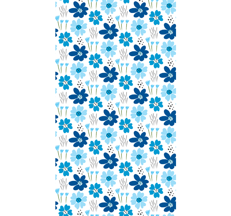 Stores enrouleurs fleurs et plantes motif bleu simple - TenStickers