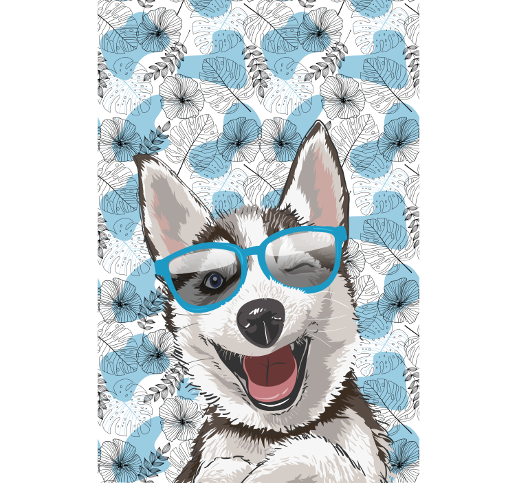 Store enrouleur animaux chien souriant avec des lunettes - TenStickers