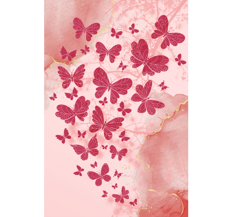 Store enrouleur papillon composition de coeurs roses - TenStickers