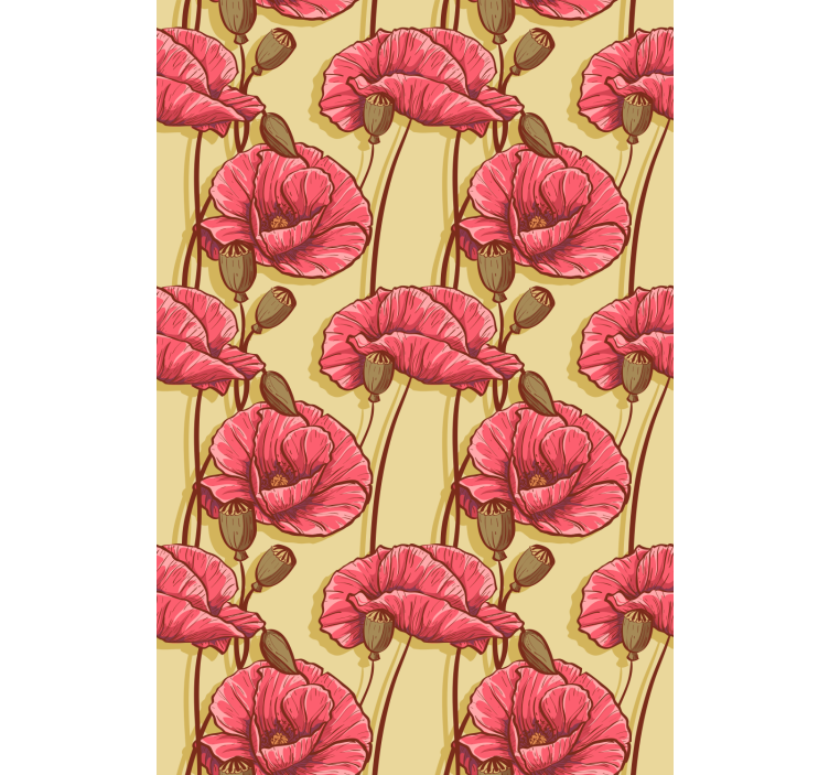 Stores fleurs sticker de coquelicots rouges vintage - TenStickers