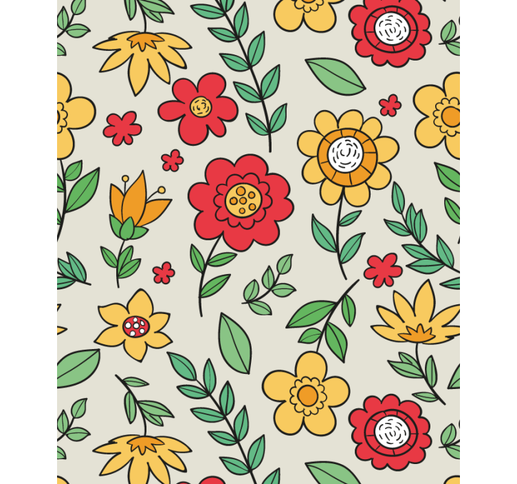 Stores fleurs Fleurs de marguerite rouge et jaune - TenStickers