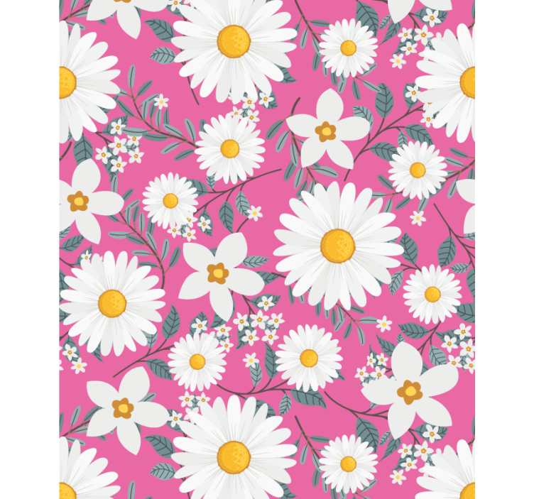 Stores enrouleurs fleurs et plantes motif marguerites roses - TenStickers