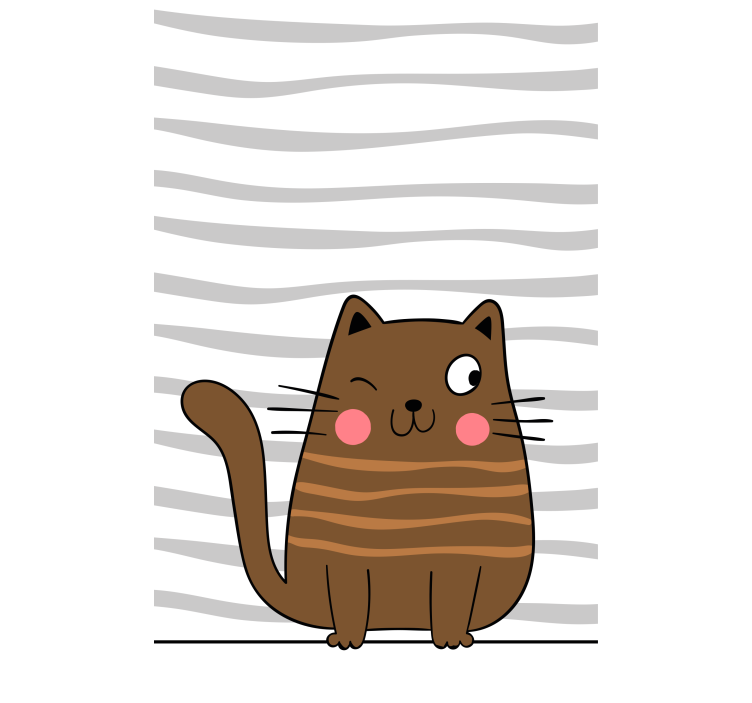 Store enrouleur animaux charmant chat de dessin animé - TenStickers