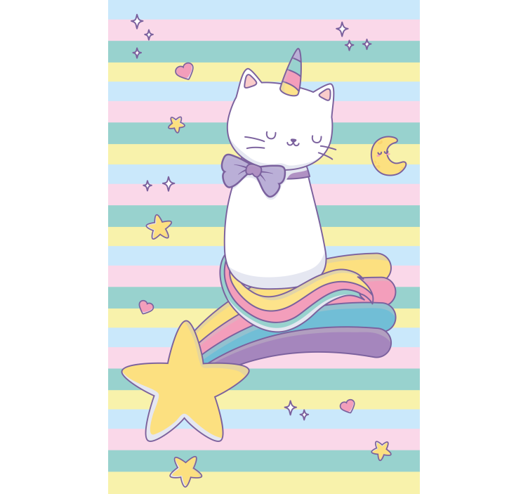 Store enrouleur pour chambre enfant chat licorne magique - TenStickers