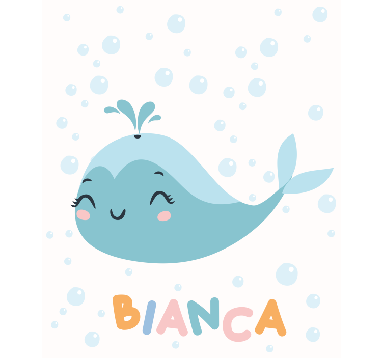 Stores avec des dessins Bonne baleine avec nom - TenStickers