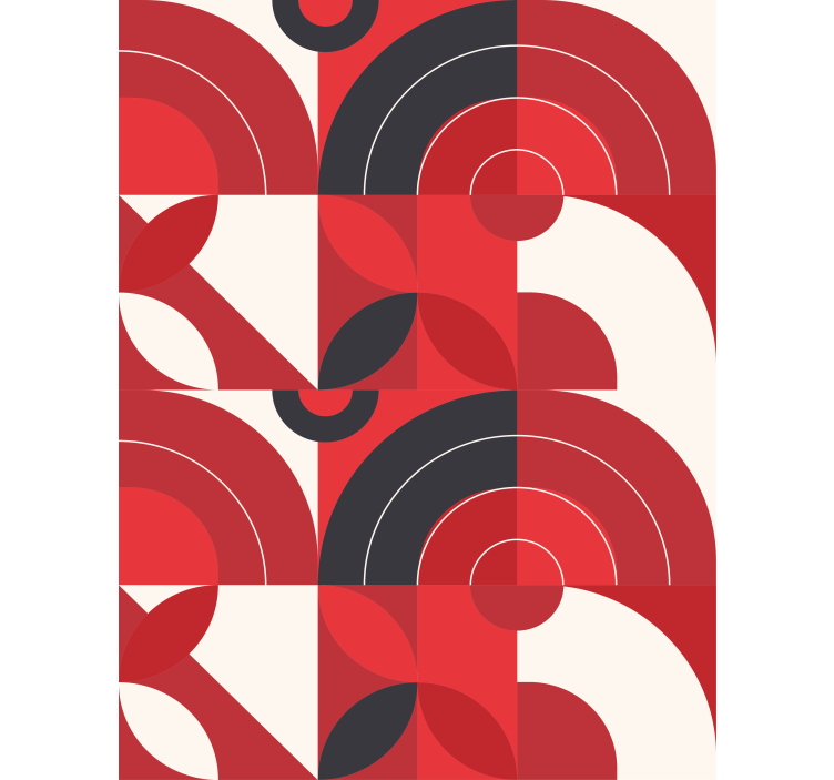 Store enrouleur moderne cercles rouges géométriques - TenStickers