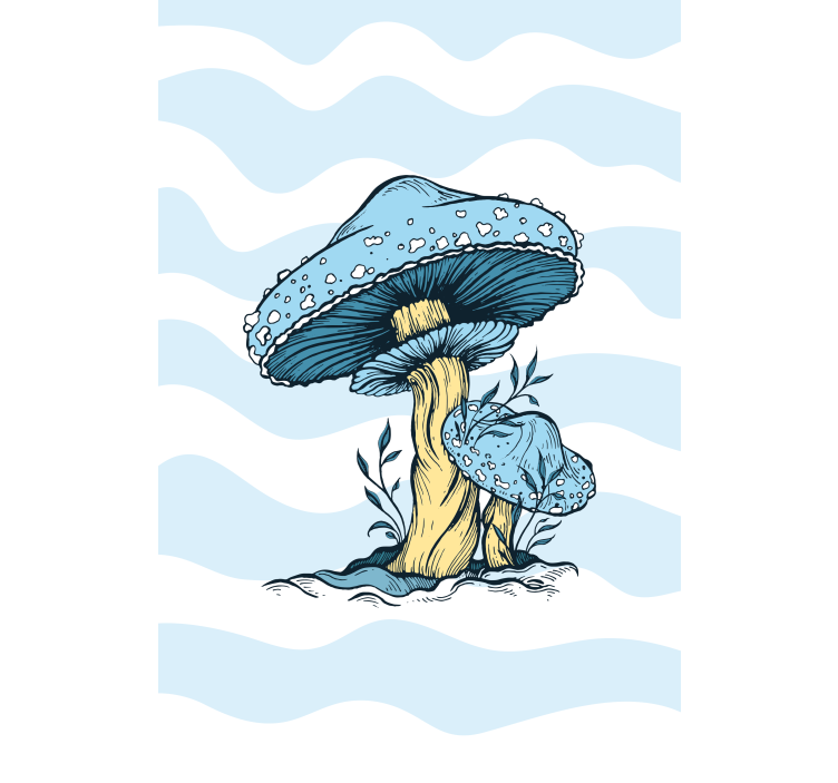 Stores enrouleurs fleurs et plantes champignons bleus - TenStickers