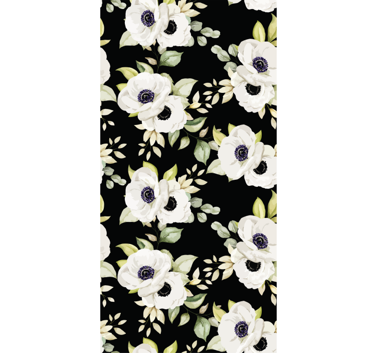 Store enrouleur motif fleur fleurs blanches élégantes - TenStickers