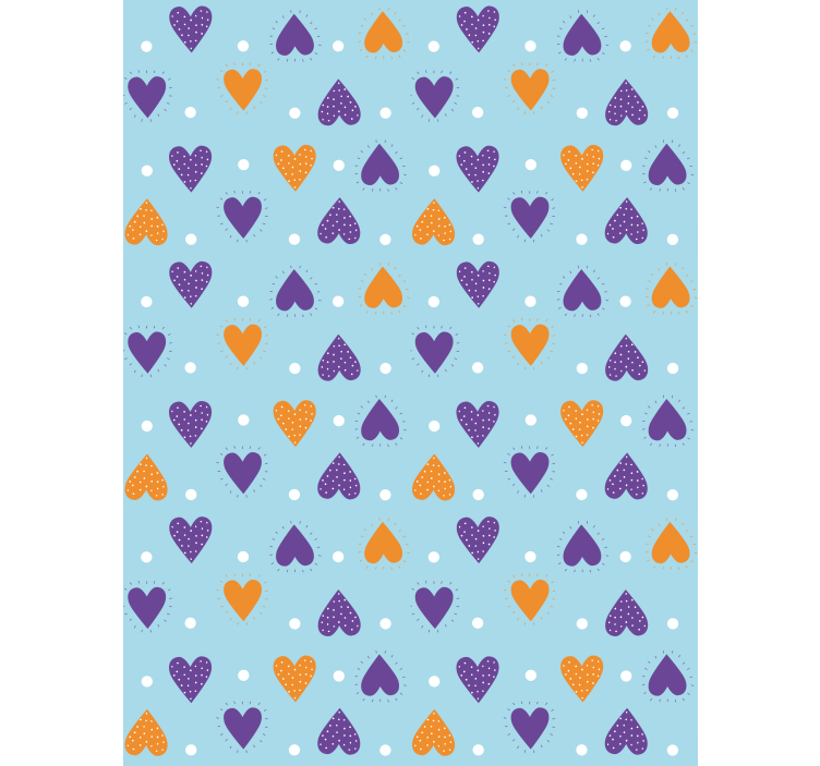 Store enrouleur romantique motif coeur bleu - TenStickers
