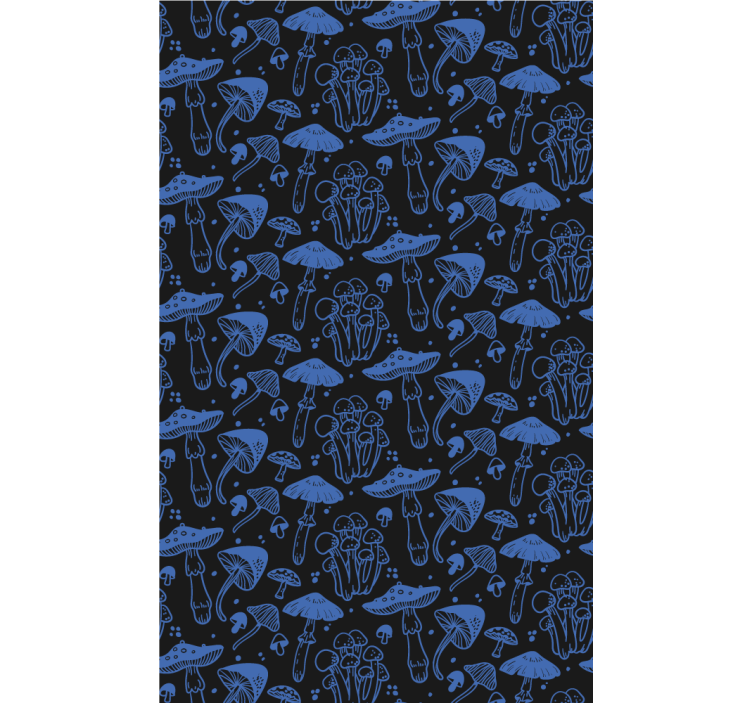 Store enrouleur original motif champignon bleu - TenStickers