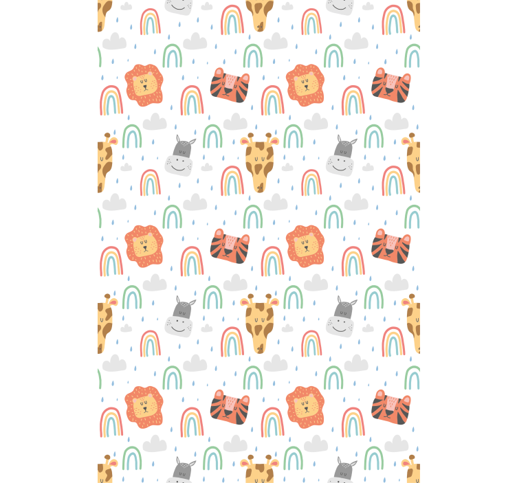 Store enrouleur scandinave animaux sauvages arc-en-ciel - TenStickers