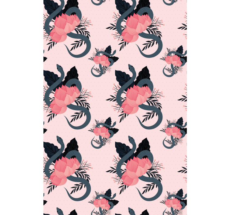 Stores enrouleurs fleurs et plantes motif floral et serpent - TenStickers