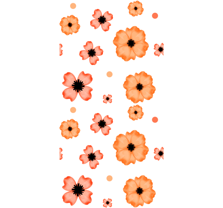 Stores fleurs et plantes Aquarelle orange et rose - TenStickers