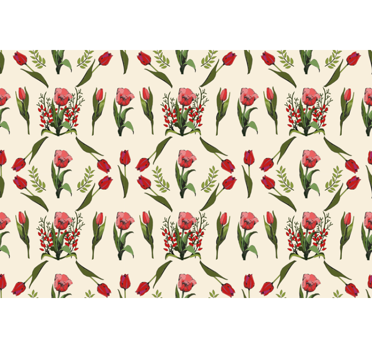 Store enrouleur motif fleur arrangement beige élégant - TenStickers