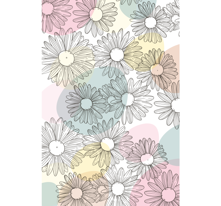 Store enrouleur motif fleur marguerites et teintes pastel - TenStickers
