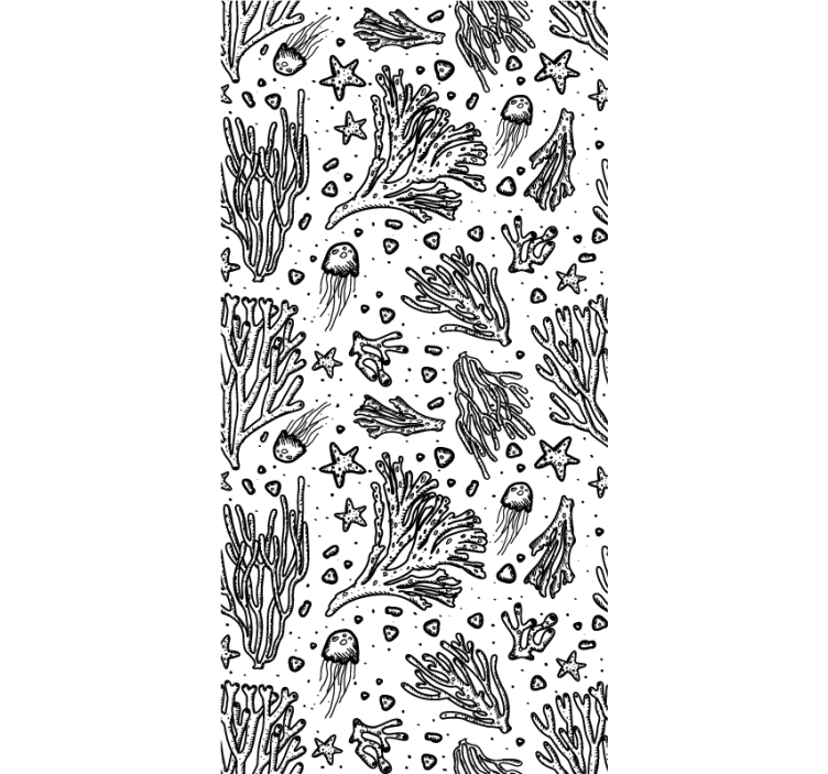 Stores salle de bain Créatures marines à silhouette noire - TenStickers