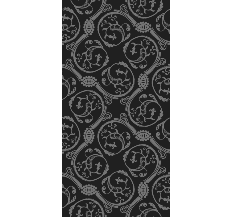 Store enrouleur élégant motif floral gris - TenStickers