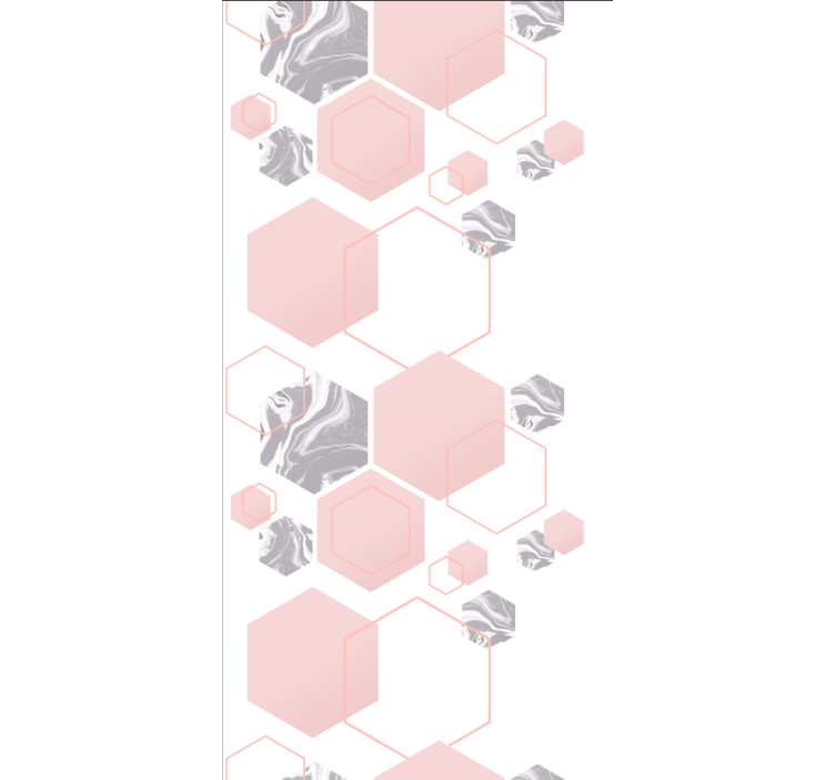 Store enrouleur moderne motif hexagonal rose - TenStickers