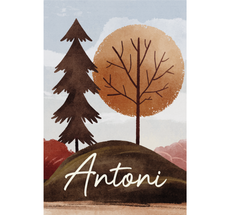 Store enrouleur pour chambre enfant forêt nordique avec nom - TenStickers