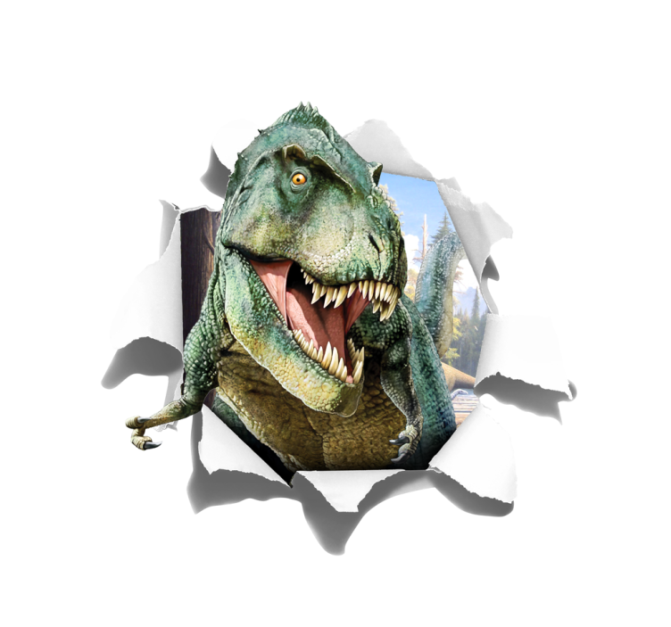 Store enfants t-Rex furieux en 3D - TenStickers