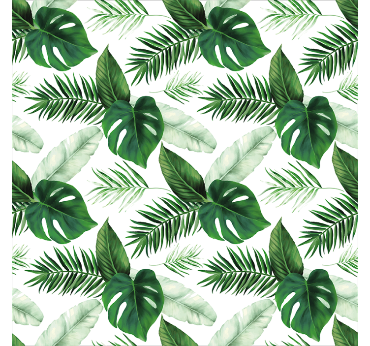 Store salon dessin de feuilles tropicales - TenStickers