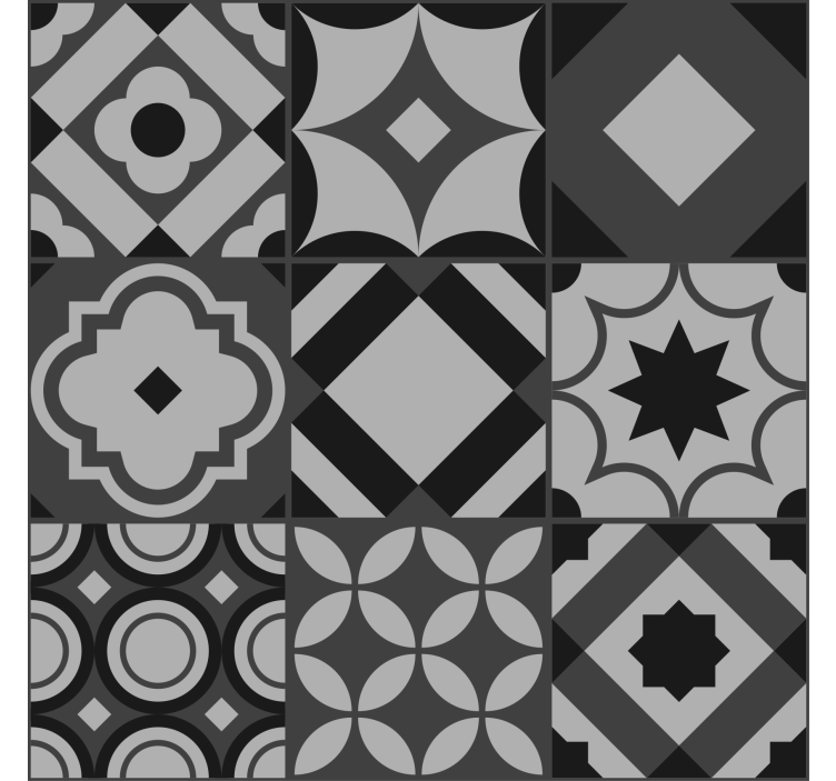 Store cuisine carreaux noirs - TenStickers