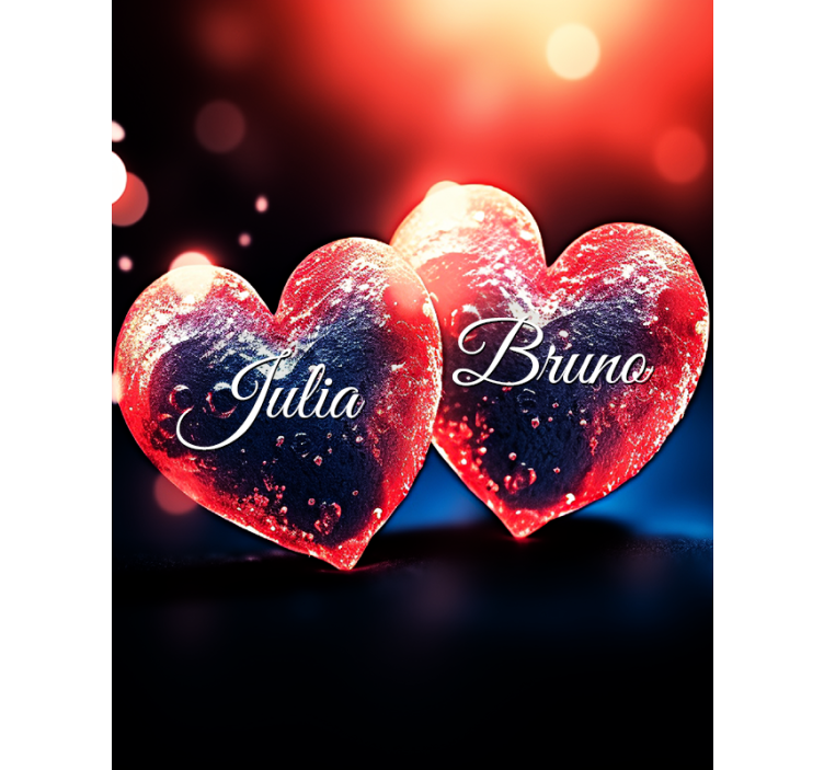 Store personnalisable coeurs avec nom - TenStickers