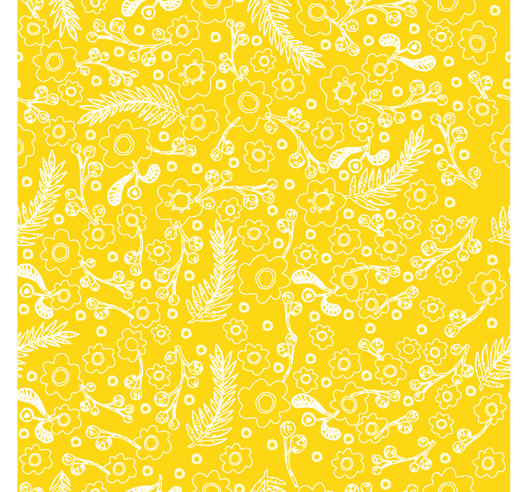 Store jaune motif floral - TenStickers