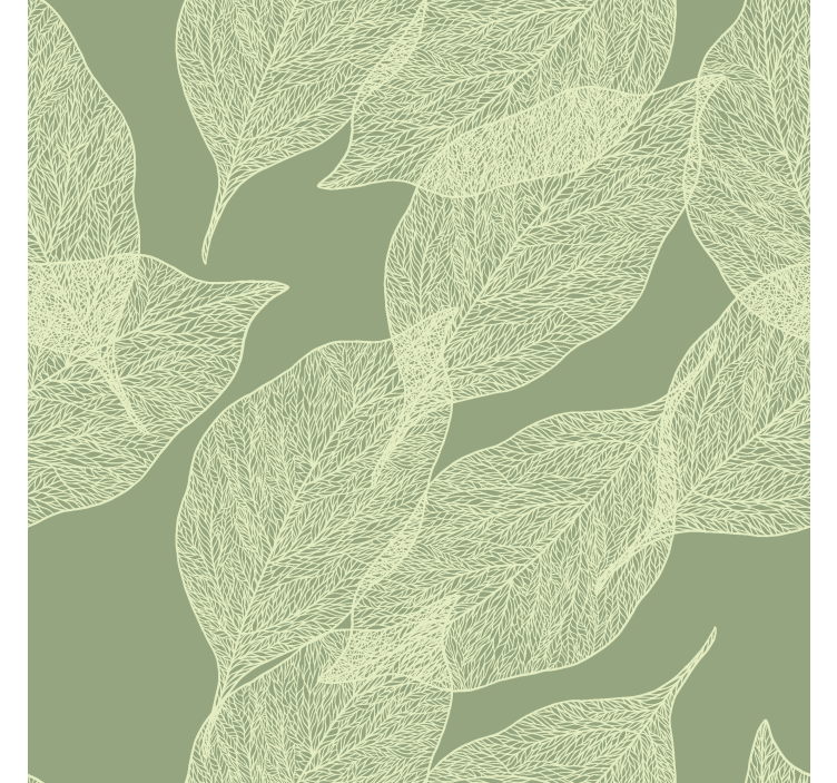 Store vert motif de grandes feuilles - TenStickers
