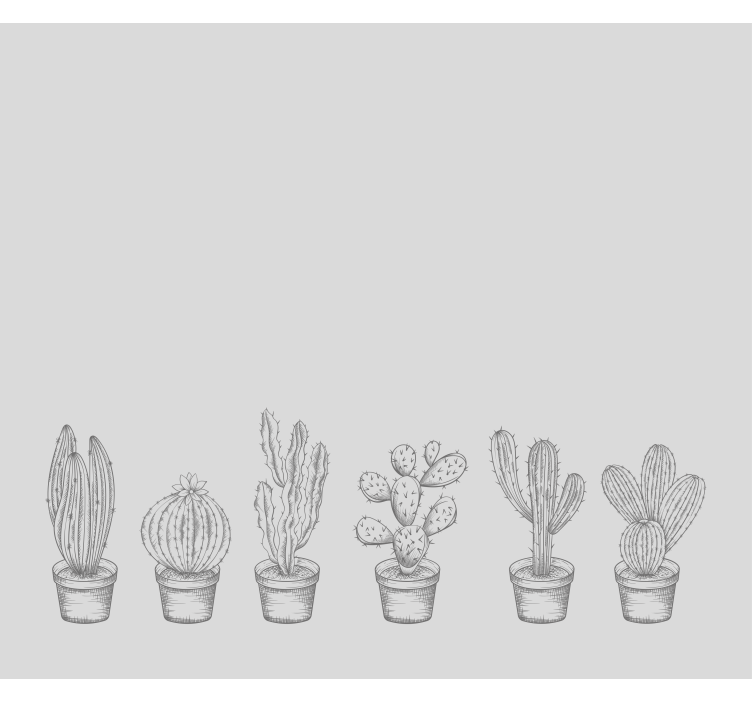 Store cactus nuances de gris - TenStickers