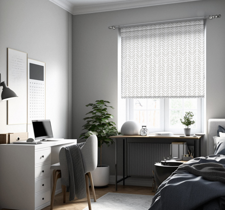 Stores nordiques Lignes abstraites grises en zigzag - TenStickers