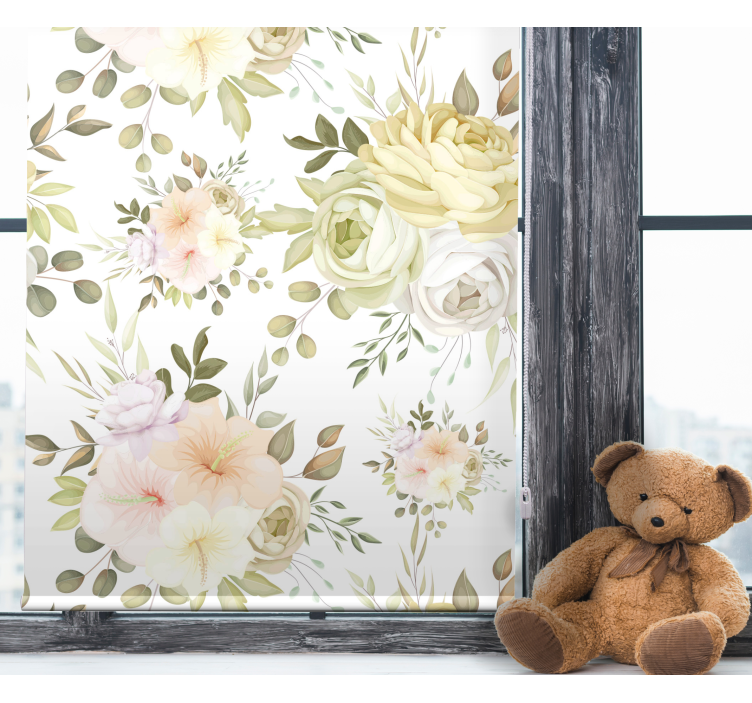 Stores fleurs Beau sticker floral sans couture - TenStickers
