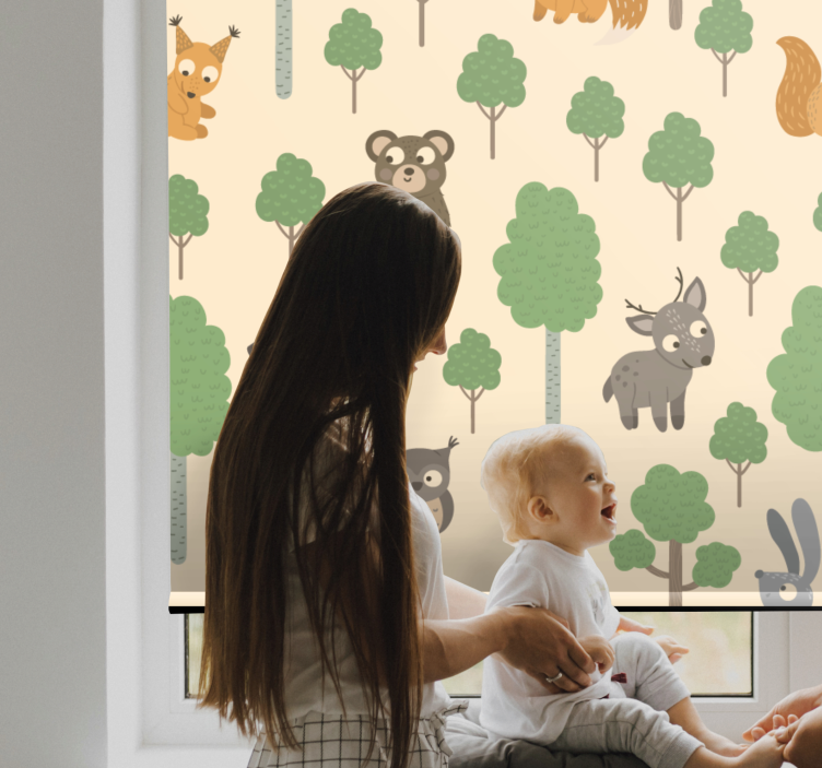 Store enrouleur pour chambre enfant créatures forestières - TenStickers