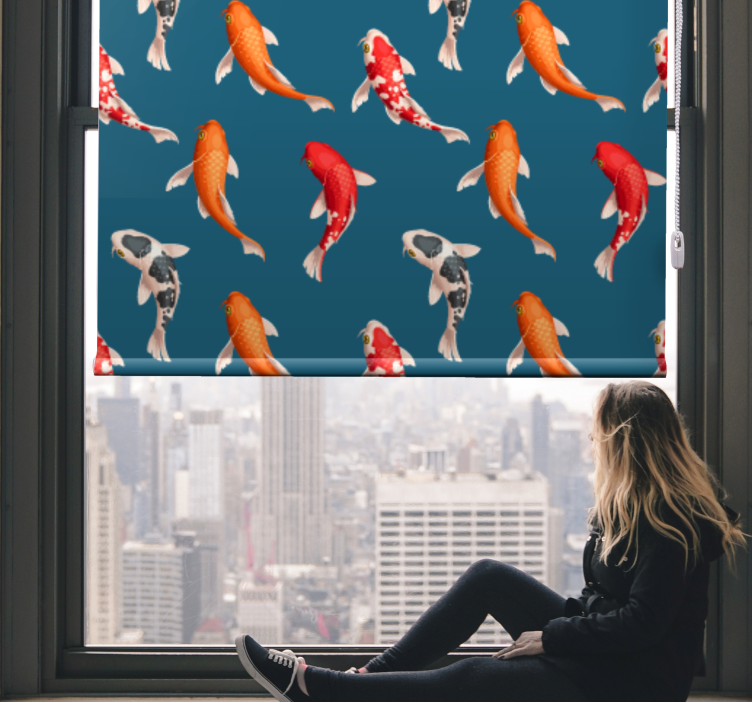 Store enrouleur animaux motif de poisson koi - TenStickers