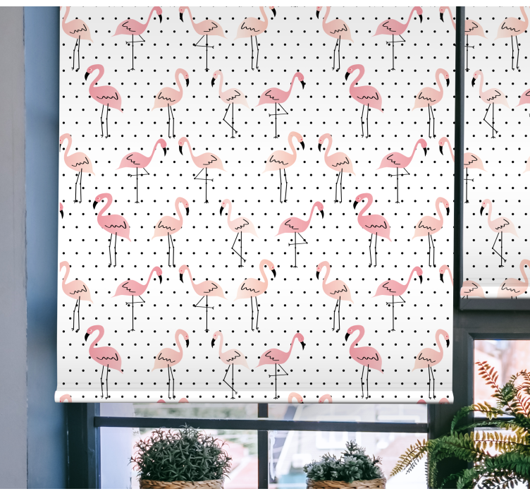 Store enrouleur animaux motif flamant rose - TenStickers
