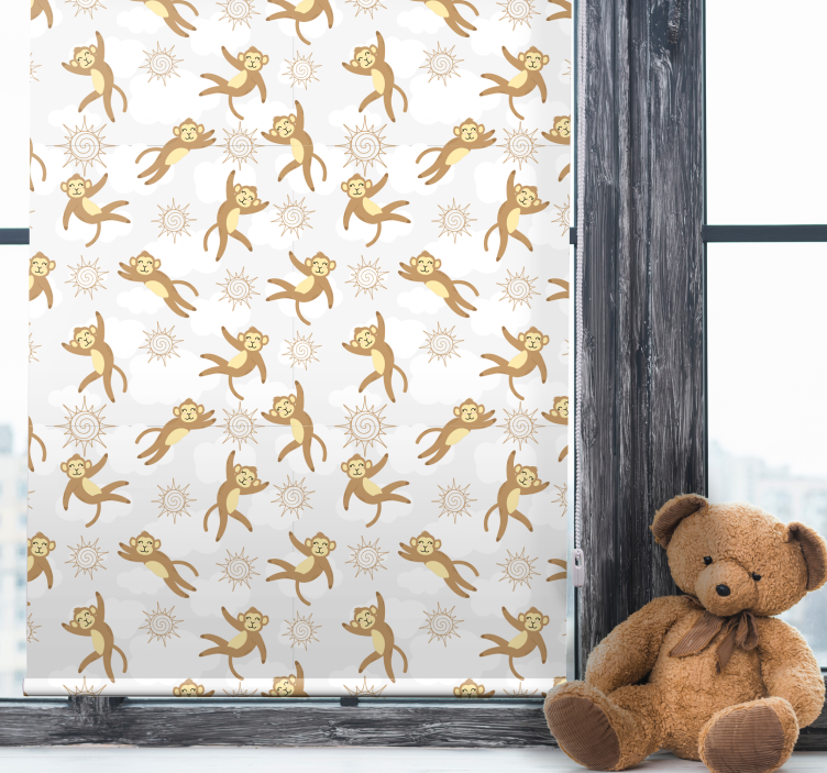 Store enrouleur animaux motif soleil singe - TenStickers