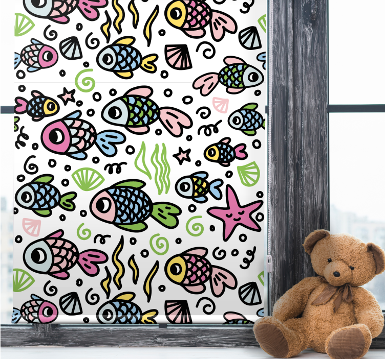 Store enrouleur animaux motifs de poissons colorés - TenStickers
