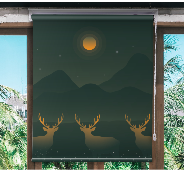 Store enrouleur animaux silhouettes de cerfs majestueuses - TenStickers