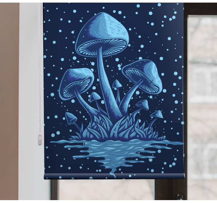 Store enrouleur original reflet de l'eau des champignons - TenStickers