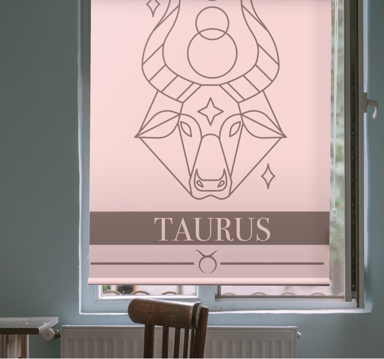 Store enrouleur autres design carte zodiacale taureau rose - TenStickers