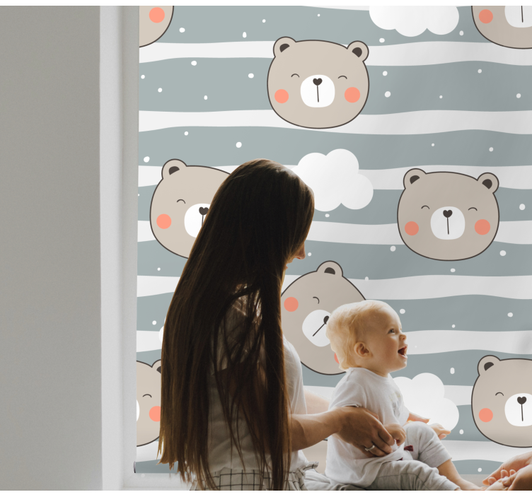 Store enrouleur chambre bébé des visages d'ours mignons - TenStickers