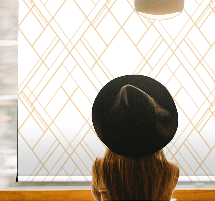 Store enrouleur élégant lignes géométriques dorées - TenStickers