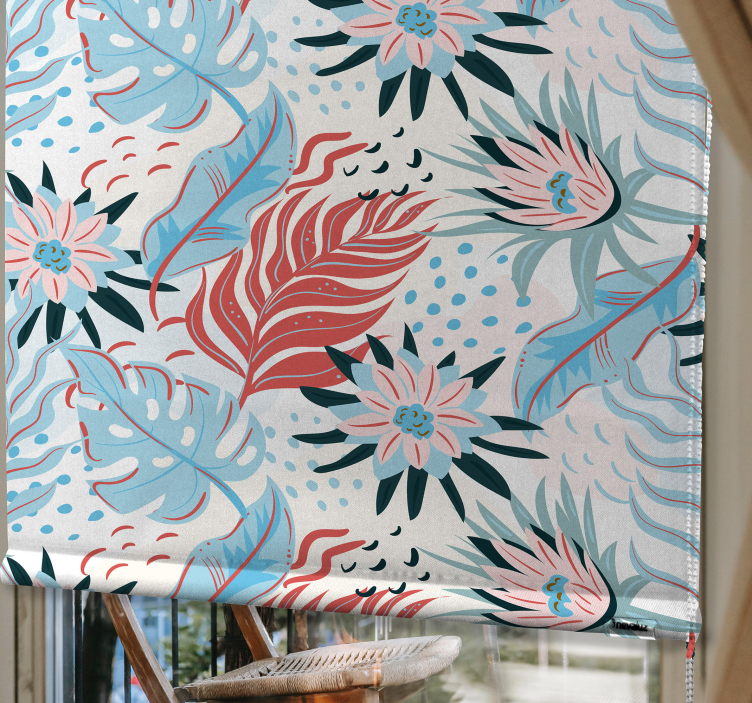 Store enrouleur fleur motif de feuillage tropical - TenStickers