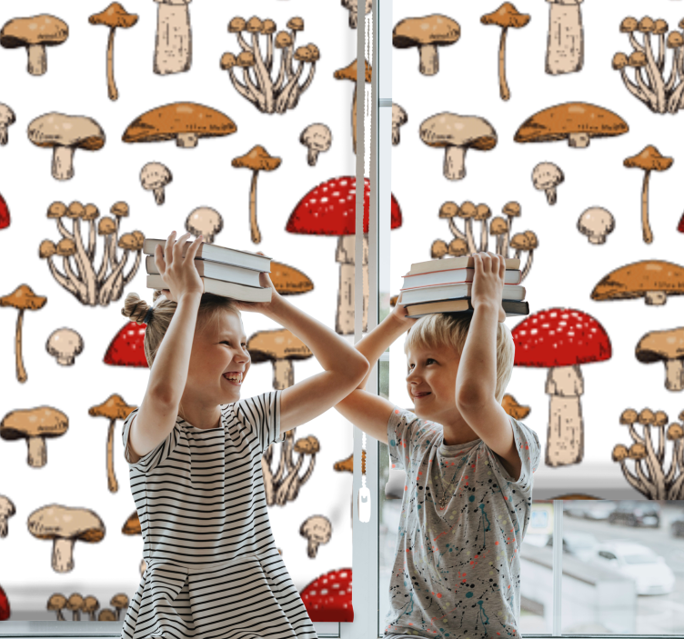 Store enrouleur fruits et légumes motif champignon marron - TenStickers