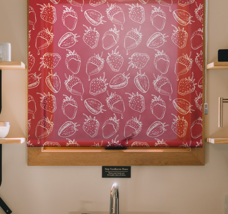 Store enrouleur fruits et légumes motif fraise - TenStickers