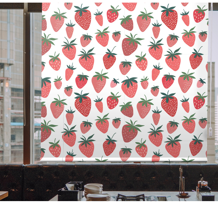 Store enrouleur fruits et légumes motif fraises - TenStickers